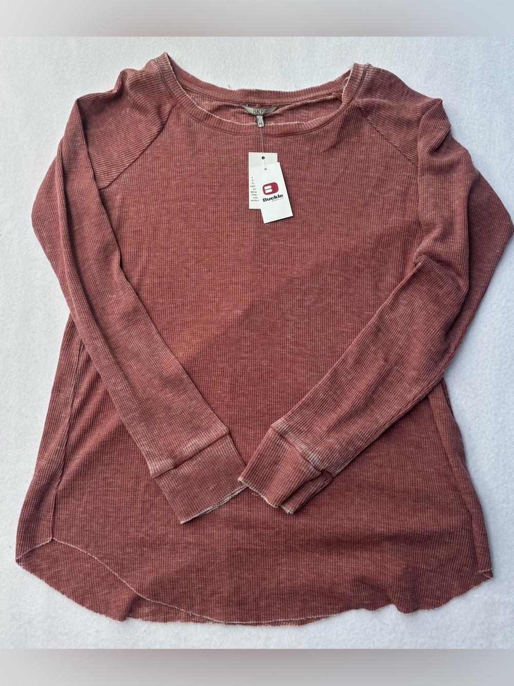 BKE Long Sleeve Thermal L/S scoop Ribbed Top -